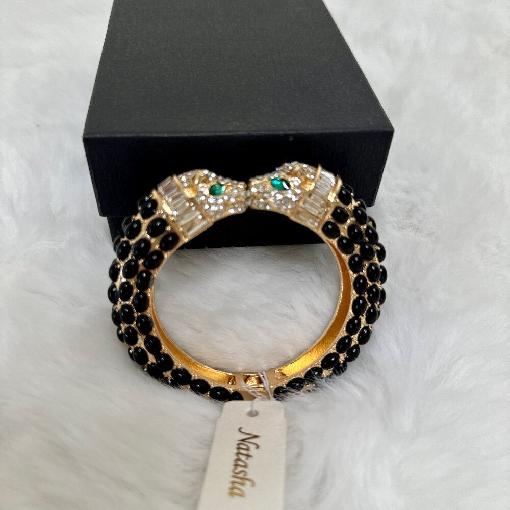 Natasha Couture Gold & Black Panther Bracelet - Picture 13 of 13